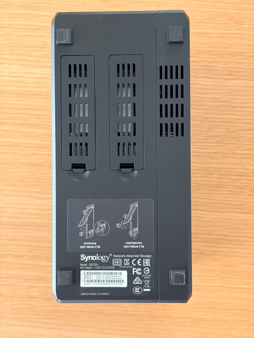 Synology DS720+ 本体＋8GB増設RAM付き
