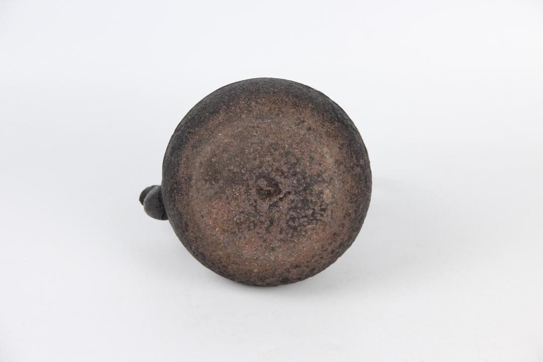 時代 鉄瓶 寿龍堂 造 饕餮紋 獣口 銅蓋 銀摘み　容量約900ml FJ9-1