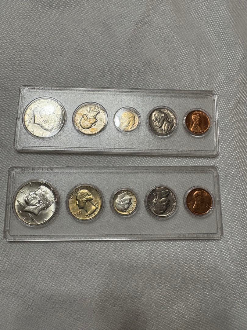 アメリカ　ピースダラー銀貨 ケネディハーフダラー銀貨他 旧硬貨6枚セット 2点