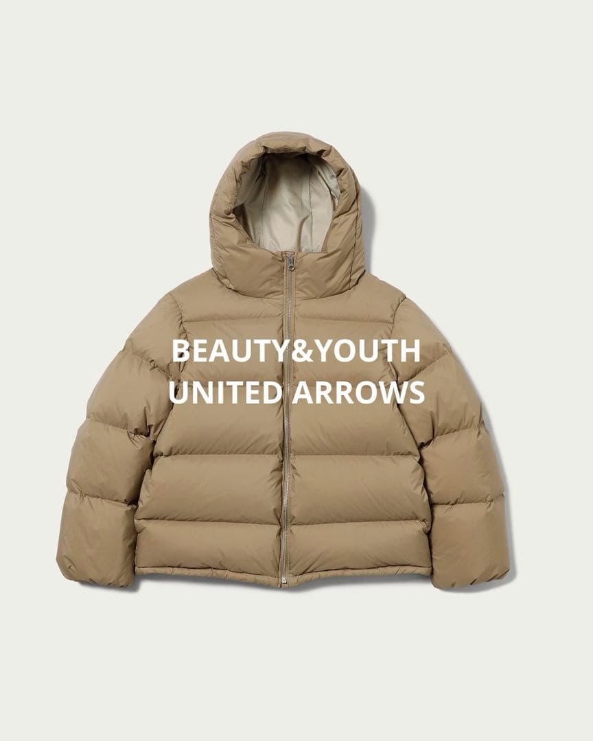 BEAUTY&YOUTH ナイロンフード リサイクル ダウンジャケット