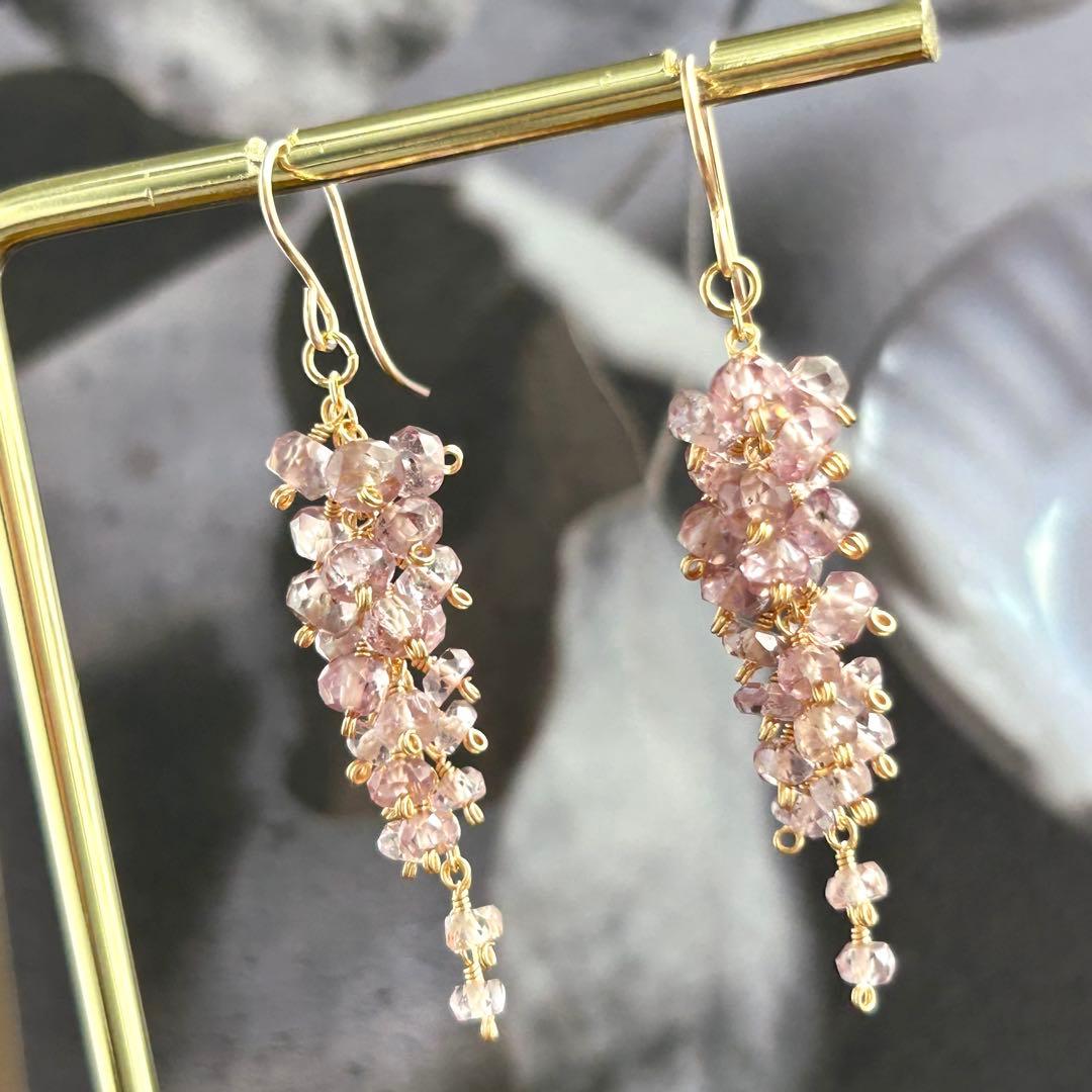 マラヤガーネット　14kgf　天然石ピアス/イヤリング　ドラゴンガーネット