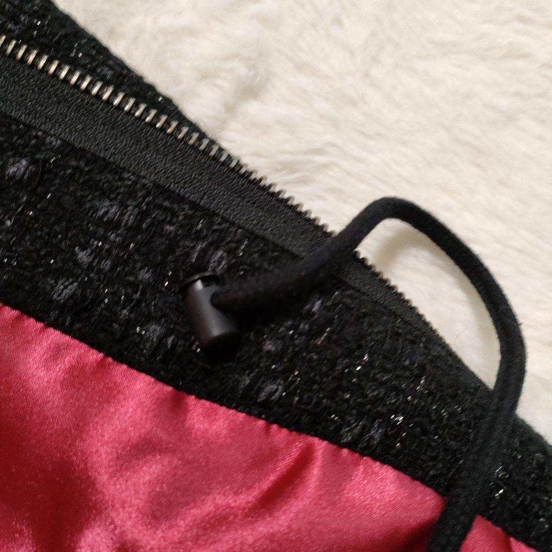 RhodolirioN ツイード ベスト 黒 赤裏地 キラキラ オーバーサイズ