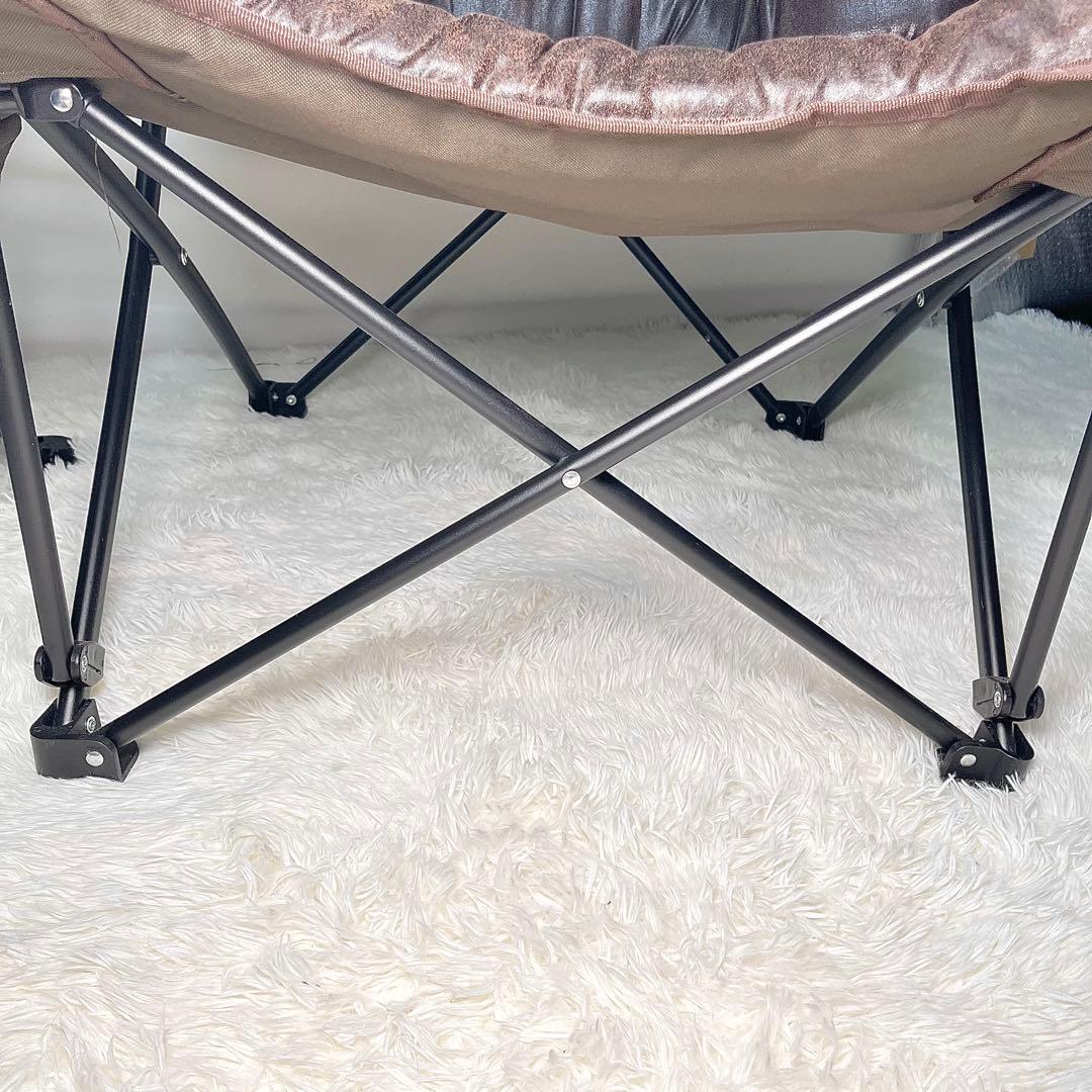 【美品】ニトリ バタフライチェア ハイバック BR オットマン付 撥水加工