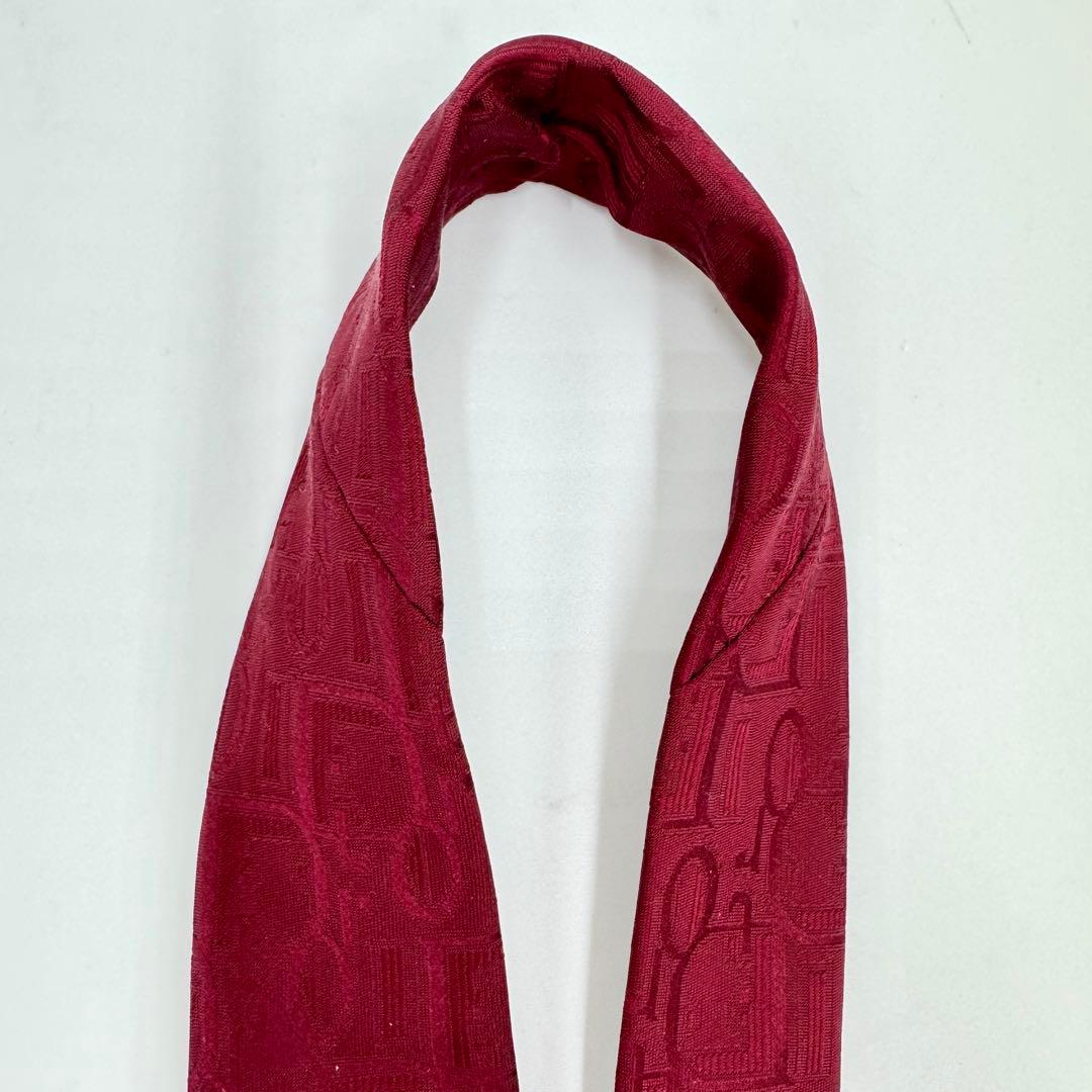 極美品 クリスチャンディオール ネクタイ トロッター デカロゴ ジャガード