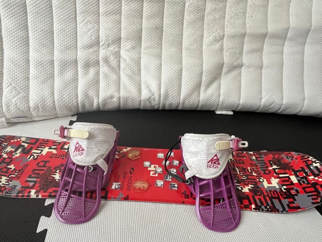 キッズ90cm女の子スノーボード板とブーツとウェア7点セット