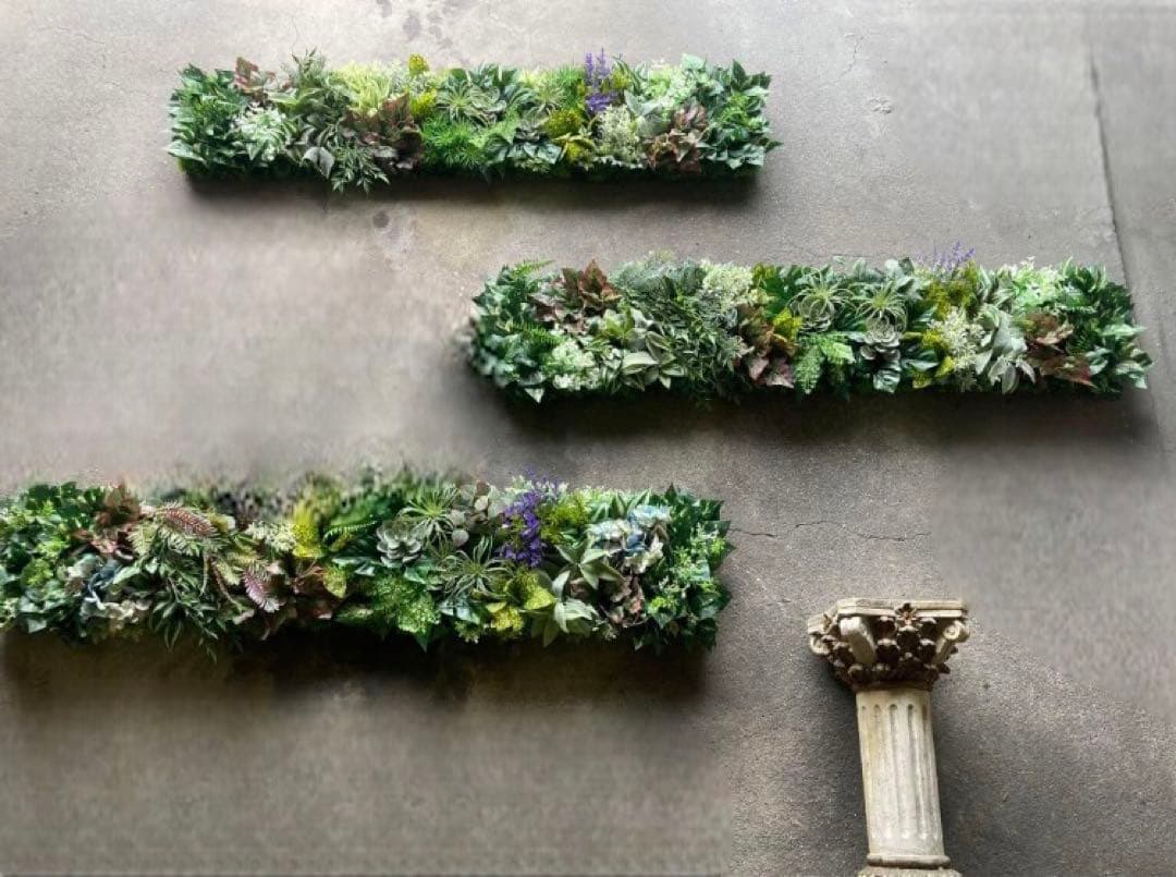 光触媒　人工観葉植物　ウォールグリーン　フェイクグリーン　壁掛け1220×3