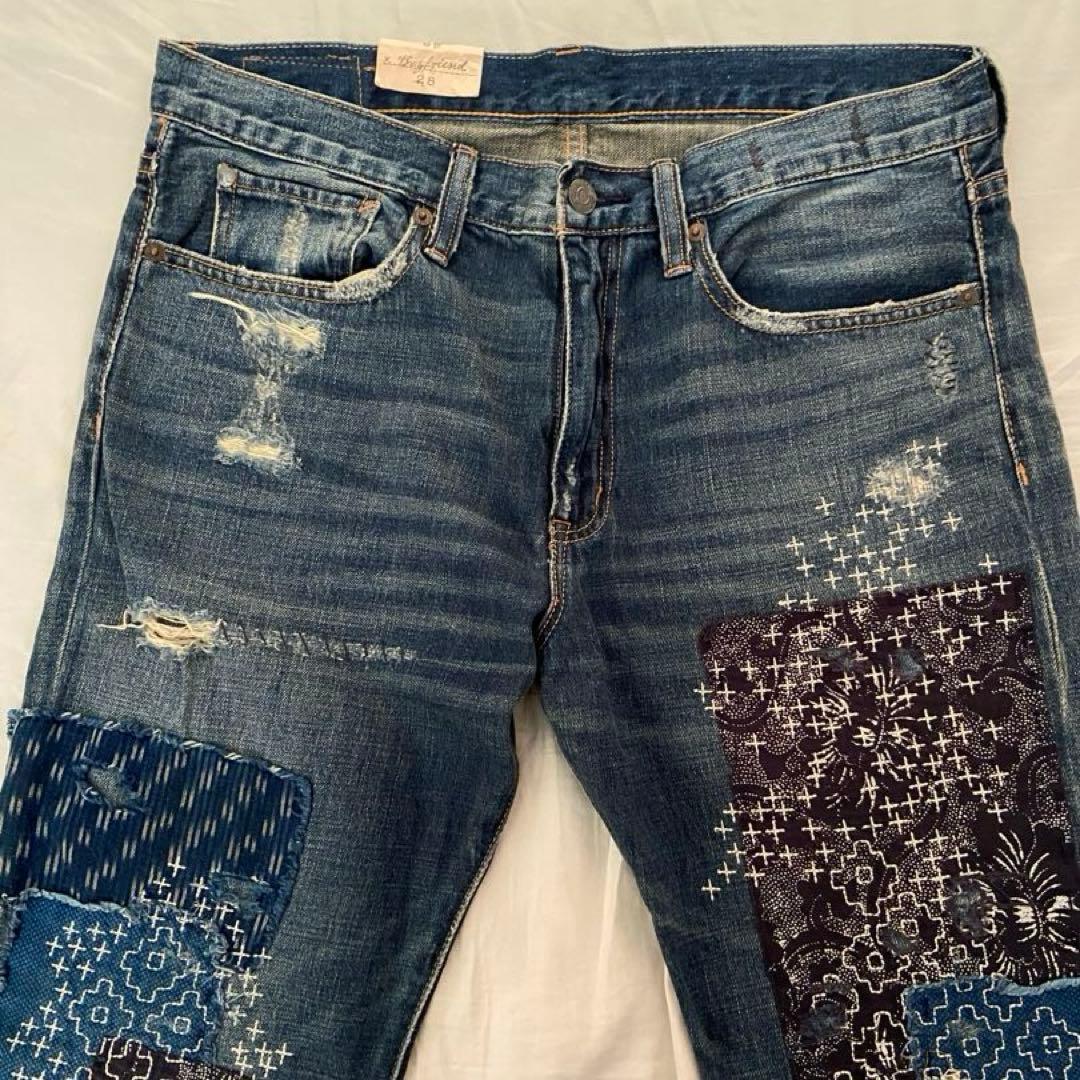 デニムアンドサプライラルフローレン パッチワークボーイフレンドデニム 28インチ