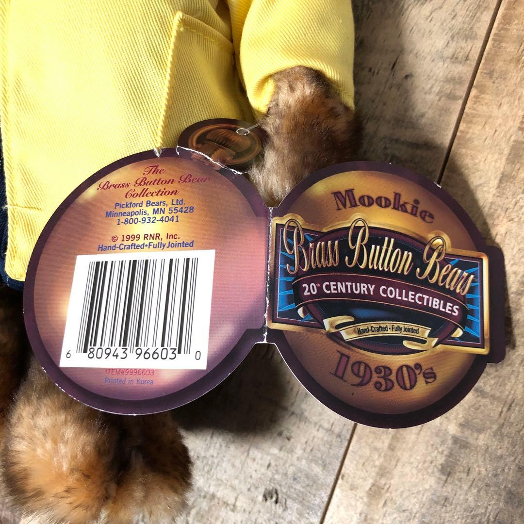 【1930's Mookie 】ぬいぐるみBrass Button Bears