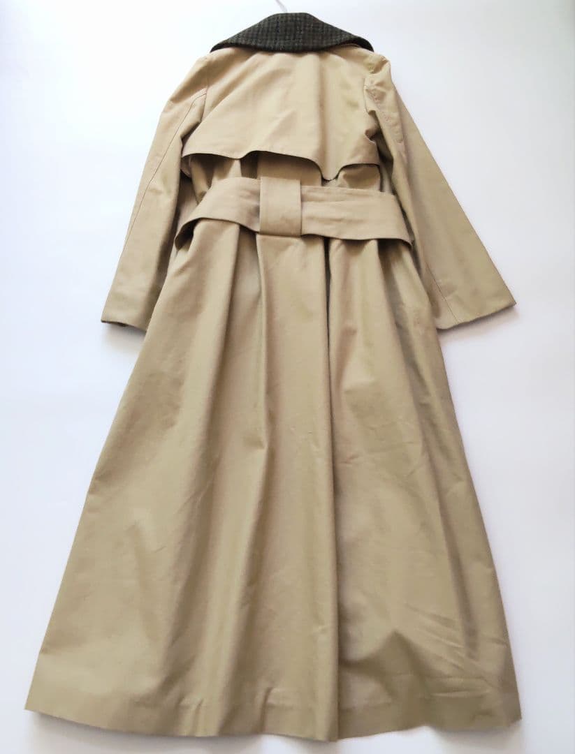 美品 ロエベ ツイードカラー 2way マキシ丈 トレンチコート ベルト付