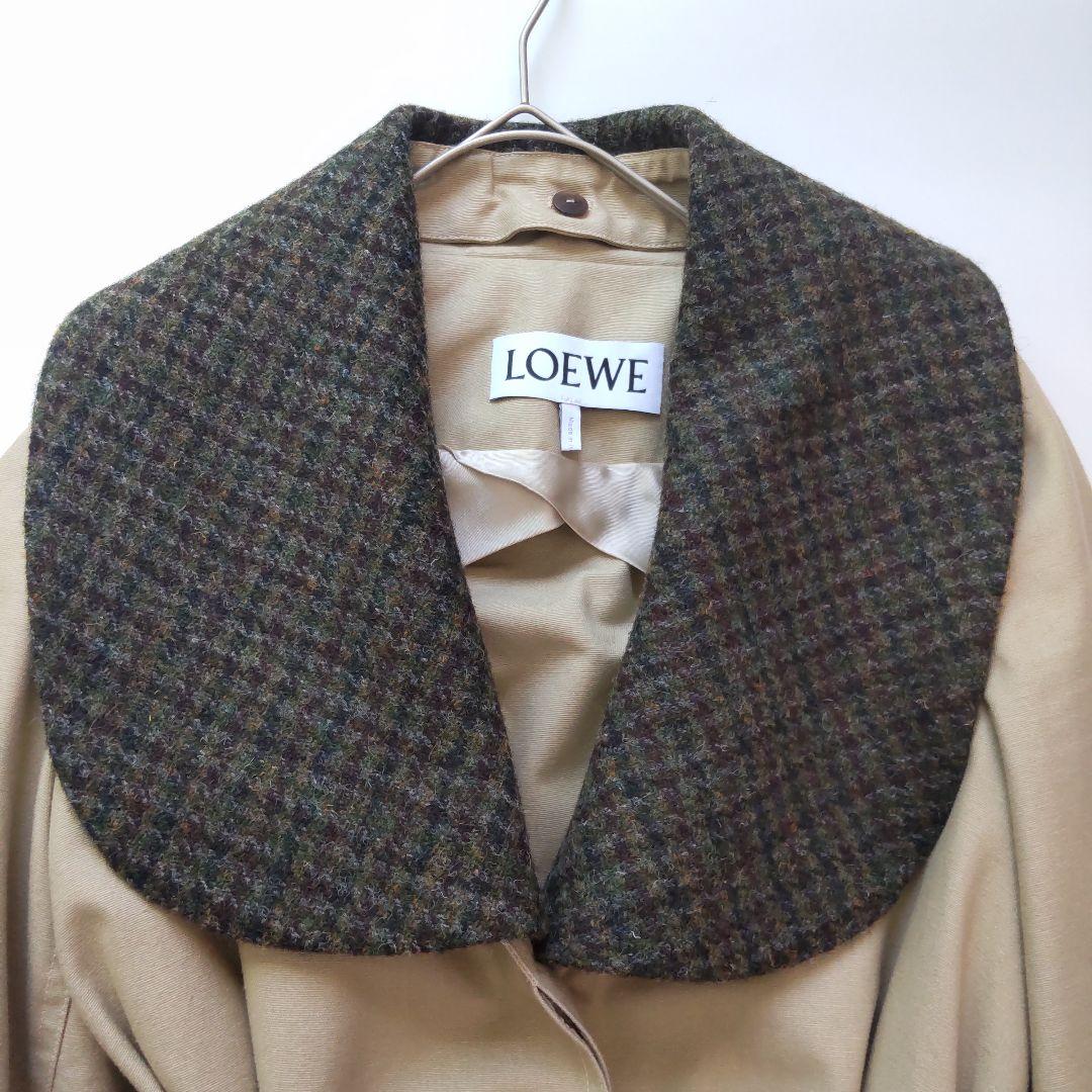 美品 ロエベ ツイードカラー 2way マキシ丈 トレンチコート ベルト付