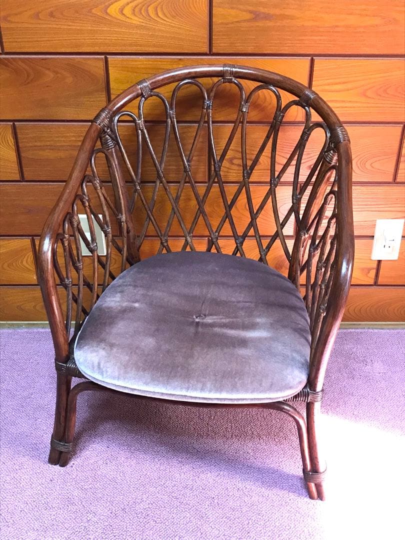 ラタン 籐家具 チェア 1脚 ヴィンテージ 古家具 ビンテージ