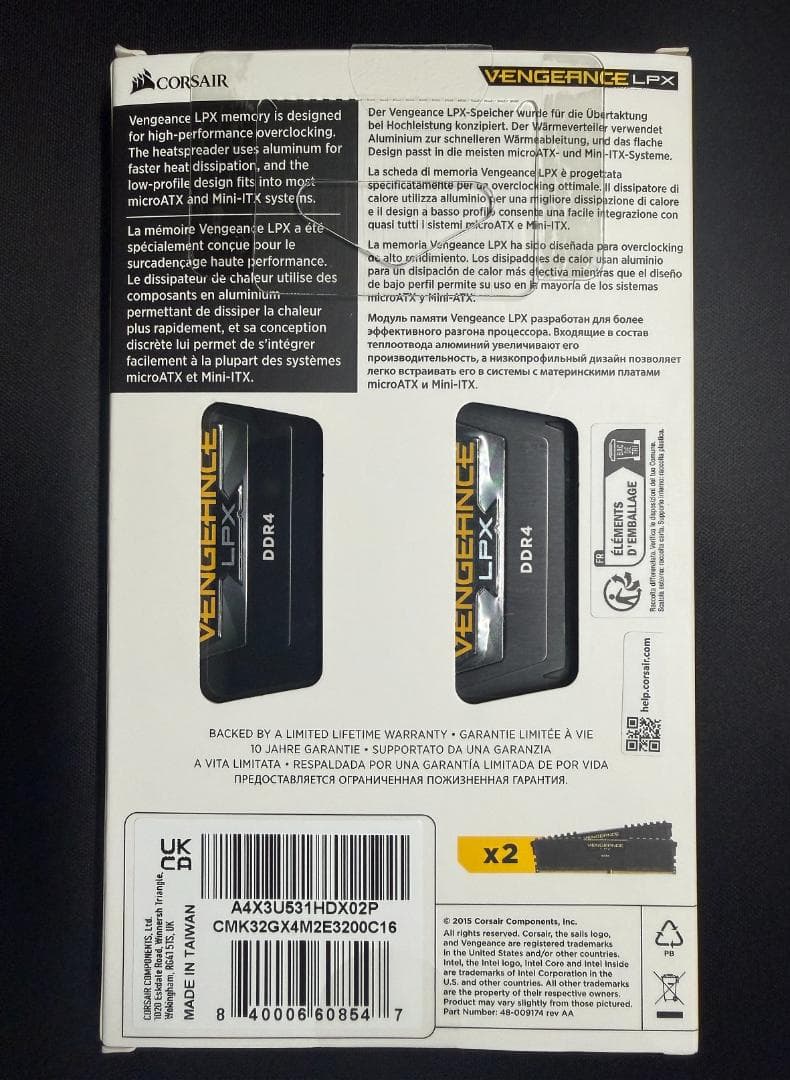 ア*タ様 【メモリ】CORSAIR DDR4-3200MHz 32GB [16G