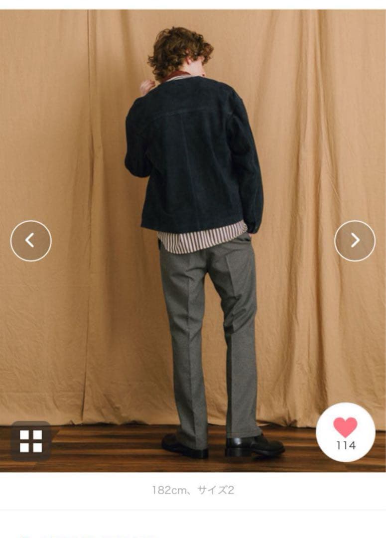 PUBLIC TOKYO ゴートレザー ノーカラーブルゾン サイズ2