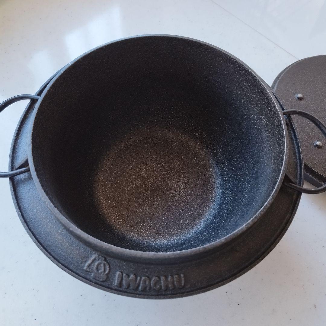 IWACHU 鋳鉄製 蓋付き鍋 南部鉄器 ごはん鍋　3合炊　IH対応