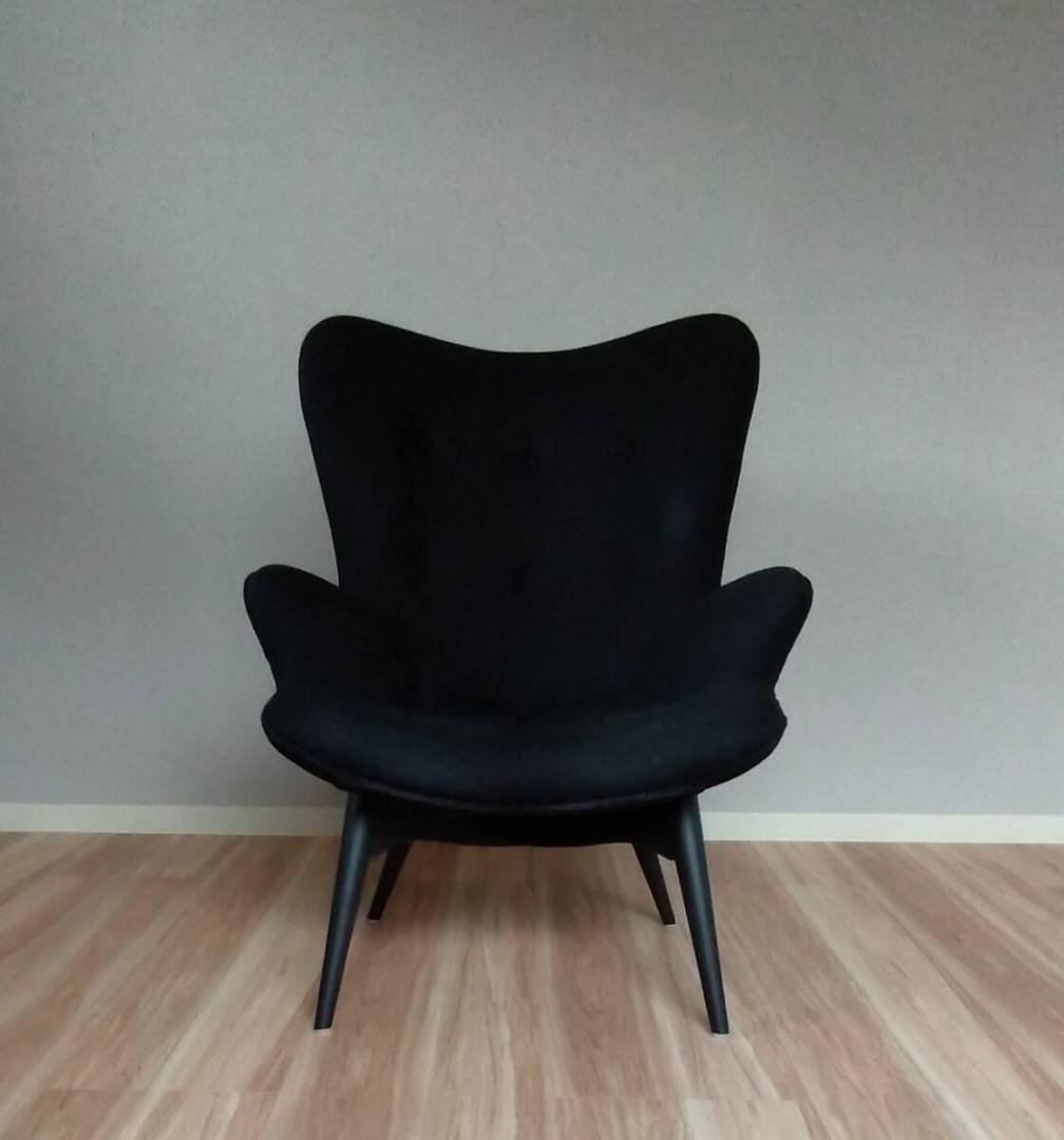★美品 コンターチェア ハイバックチェア ブラック ファブリック