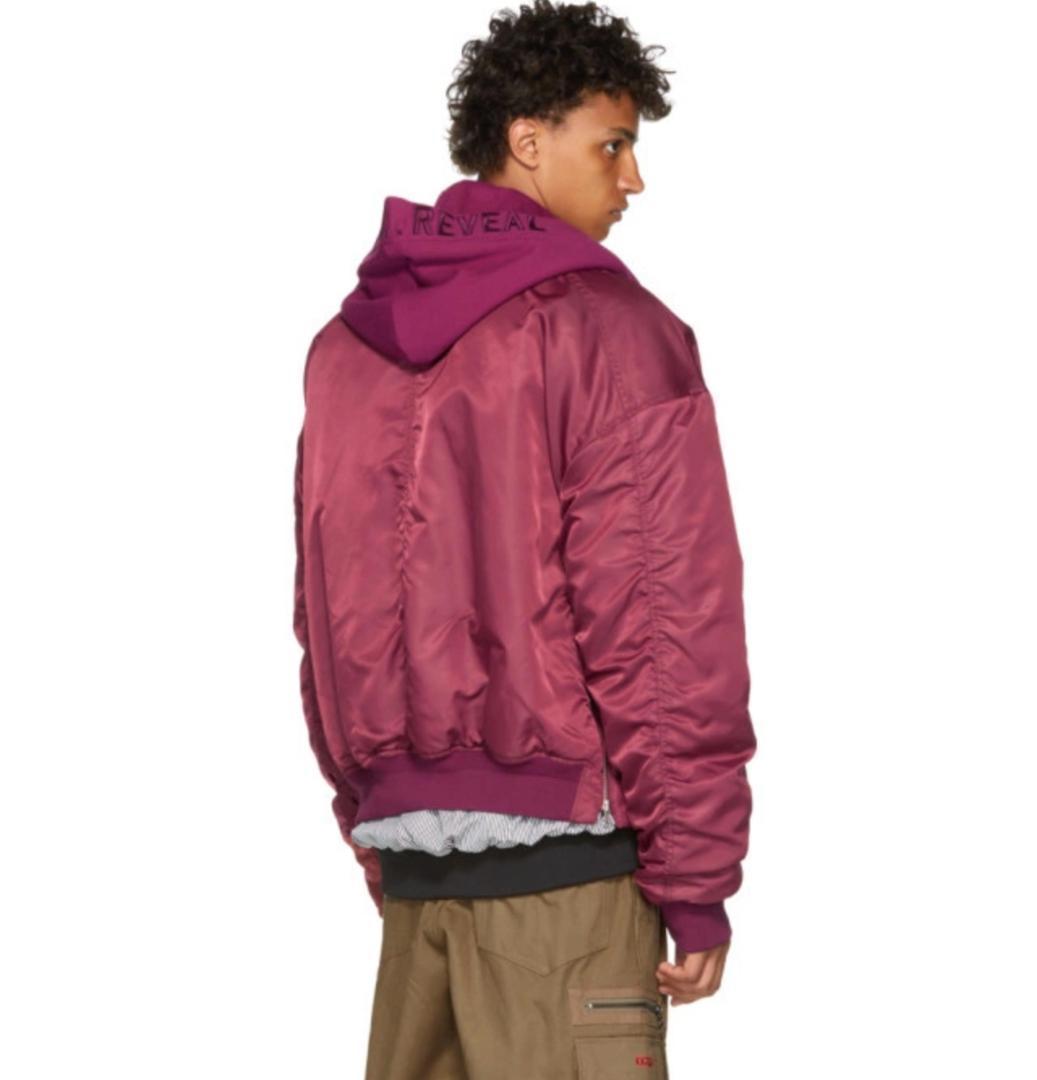 希少　Juun.J　レイヤード　ボンバージャケット　オーバーサイズ　フード　赤