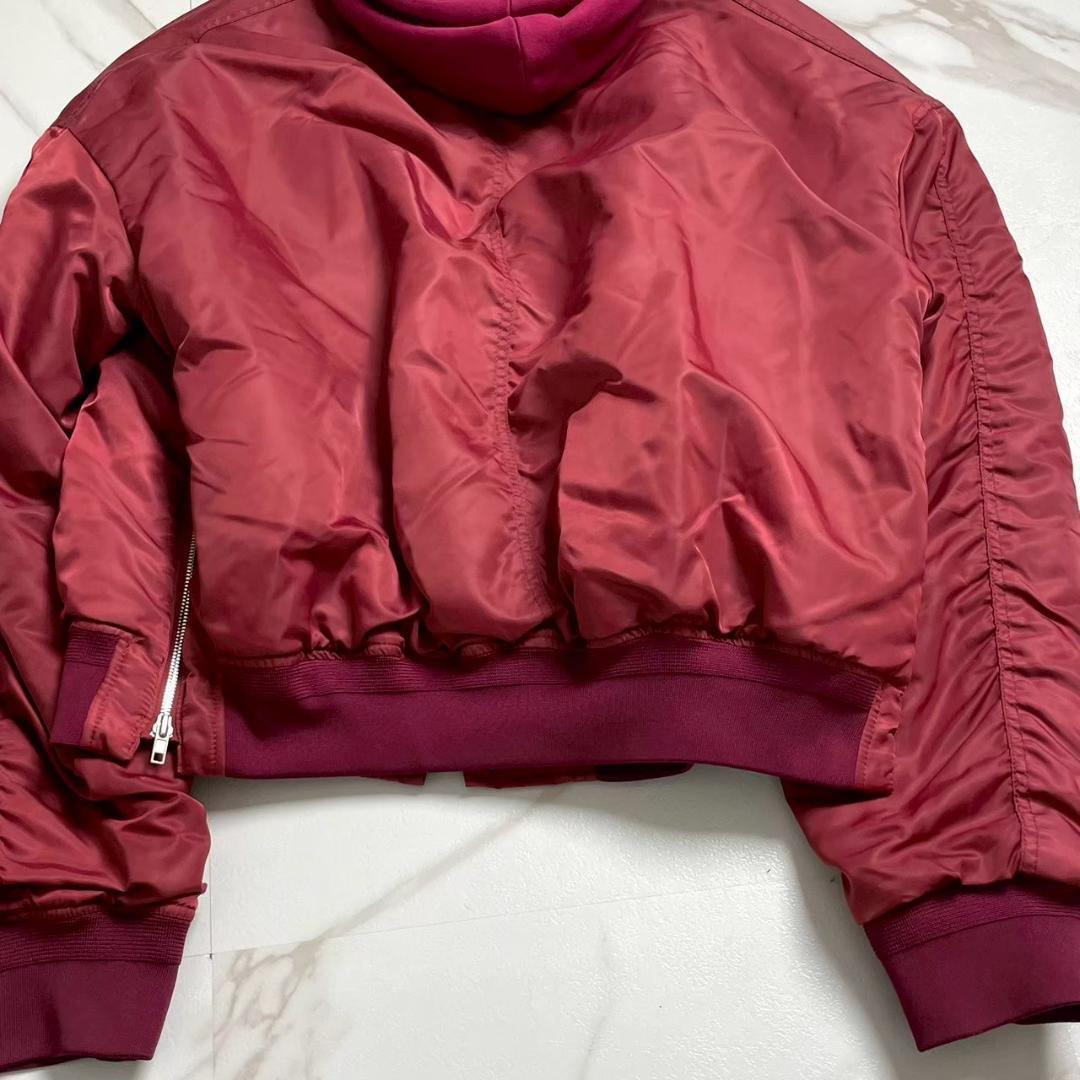 希少　Juun.J　レイヤード　ボンバージャケット　オーバーサイズ　フード　赤