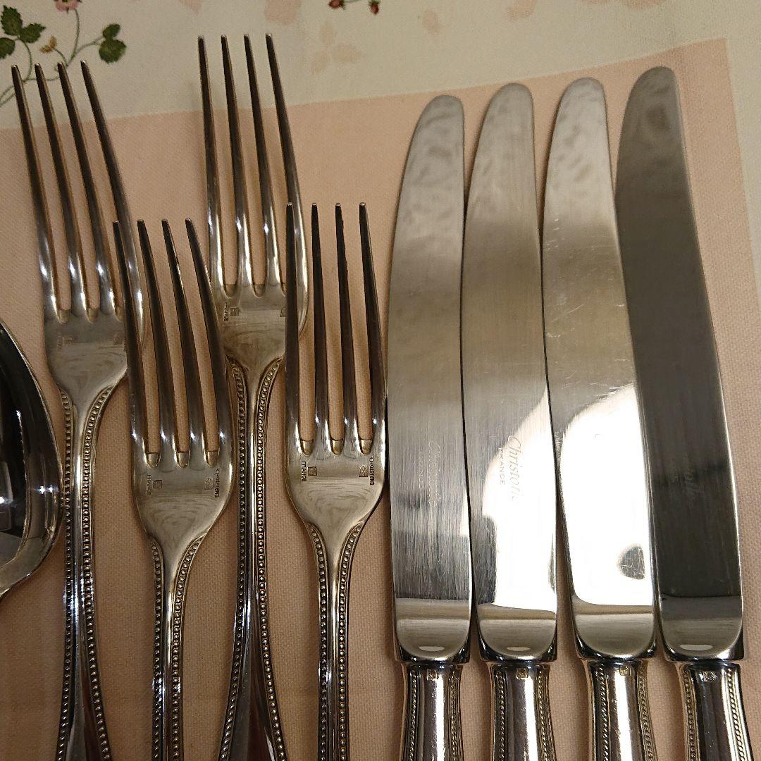 フランス クリストフル パール 12点セット 銀カトラリー