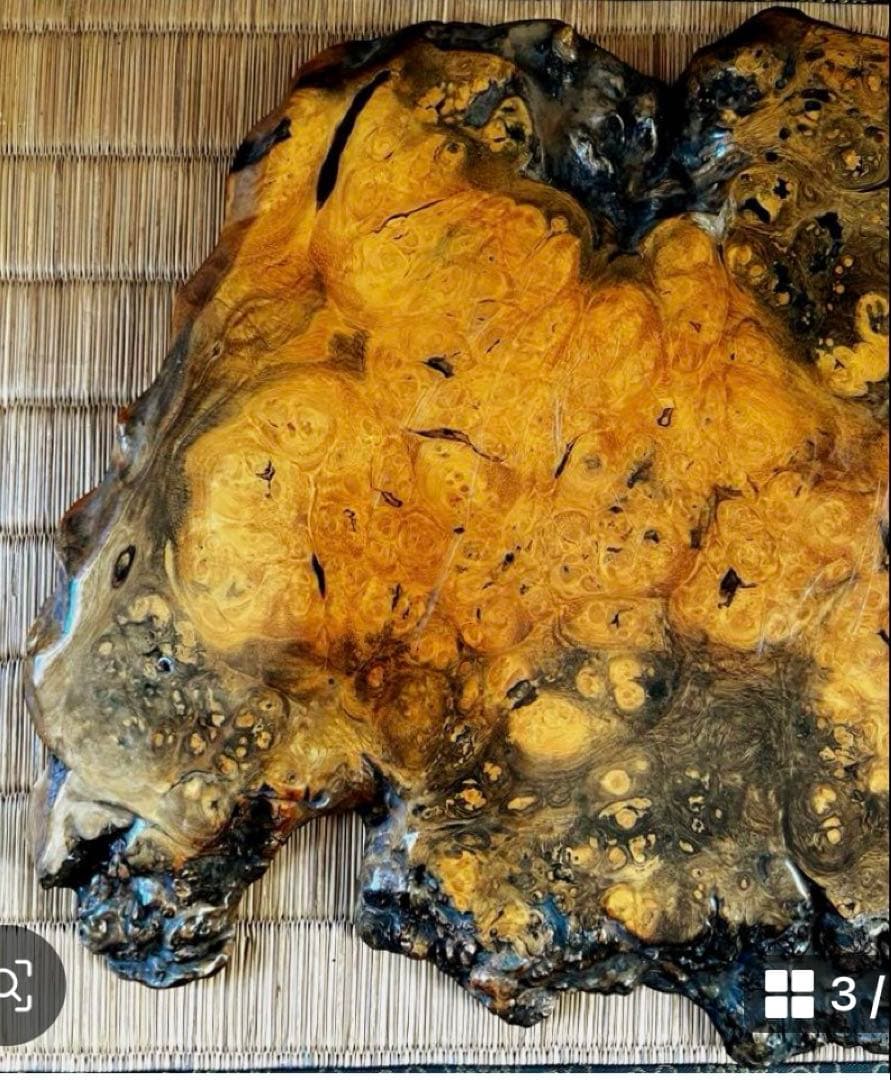 天然時代木 花梨 玉杢 瘤 花台 香台 盆栽台 平台 約42㎝