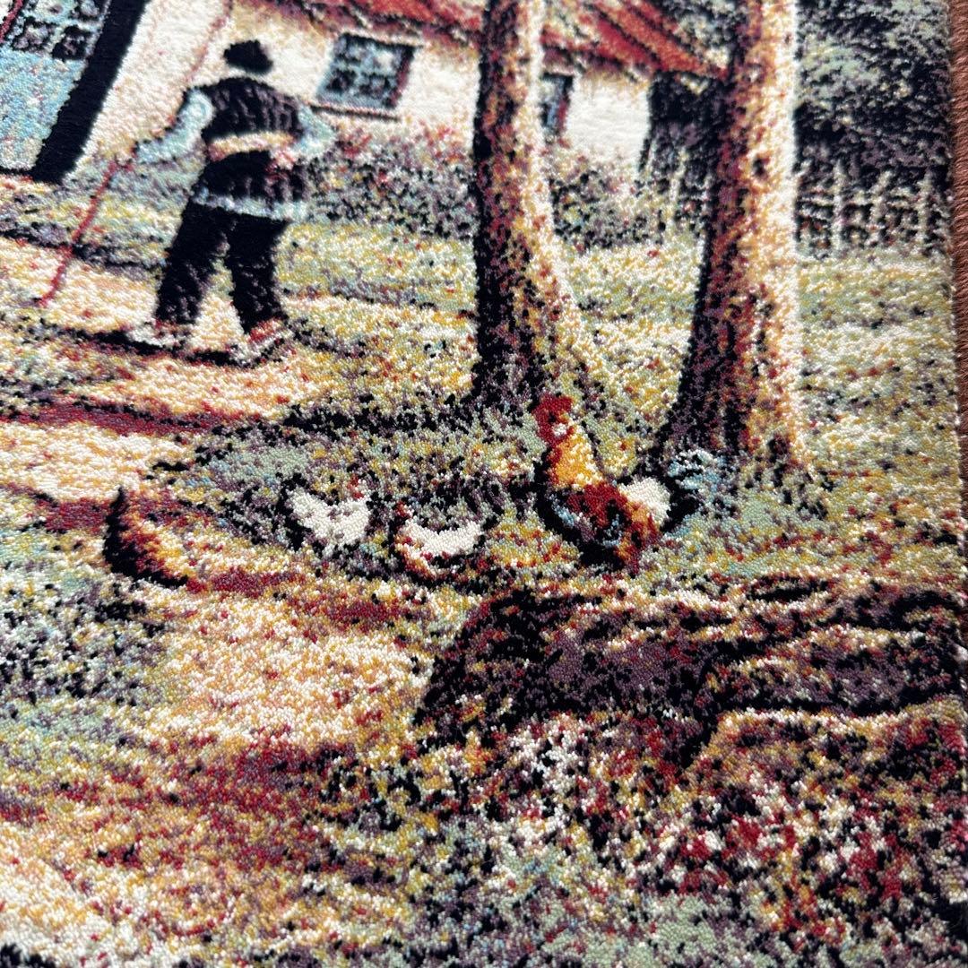 【新品未使用】絵画風　絨毯　カーペット　玄関用　家　馬　玄関　廊下　絵画　イラン