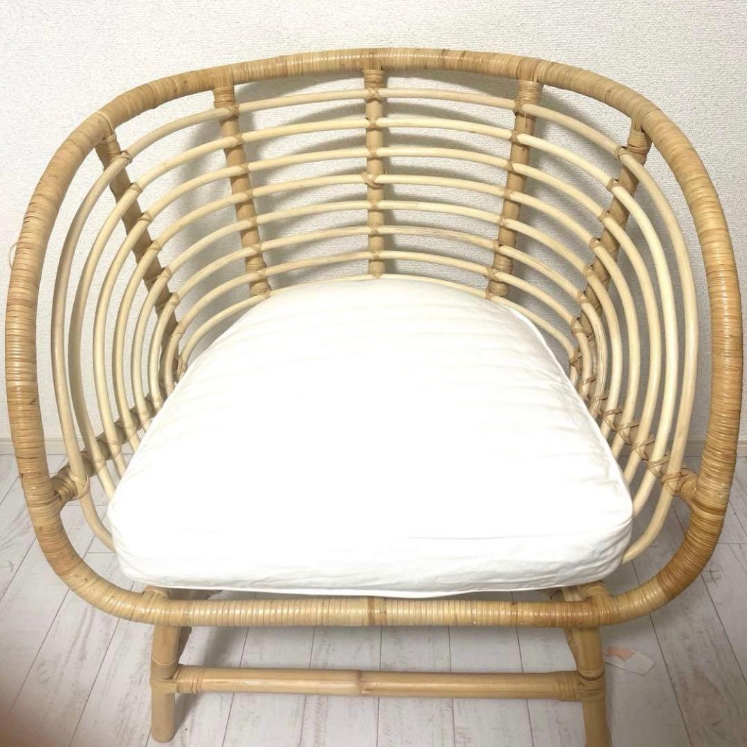 IKEAブスクボー ラタンチェア　クッション付き