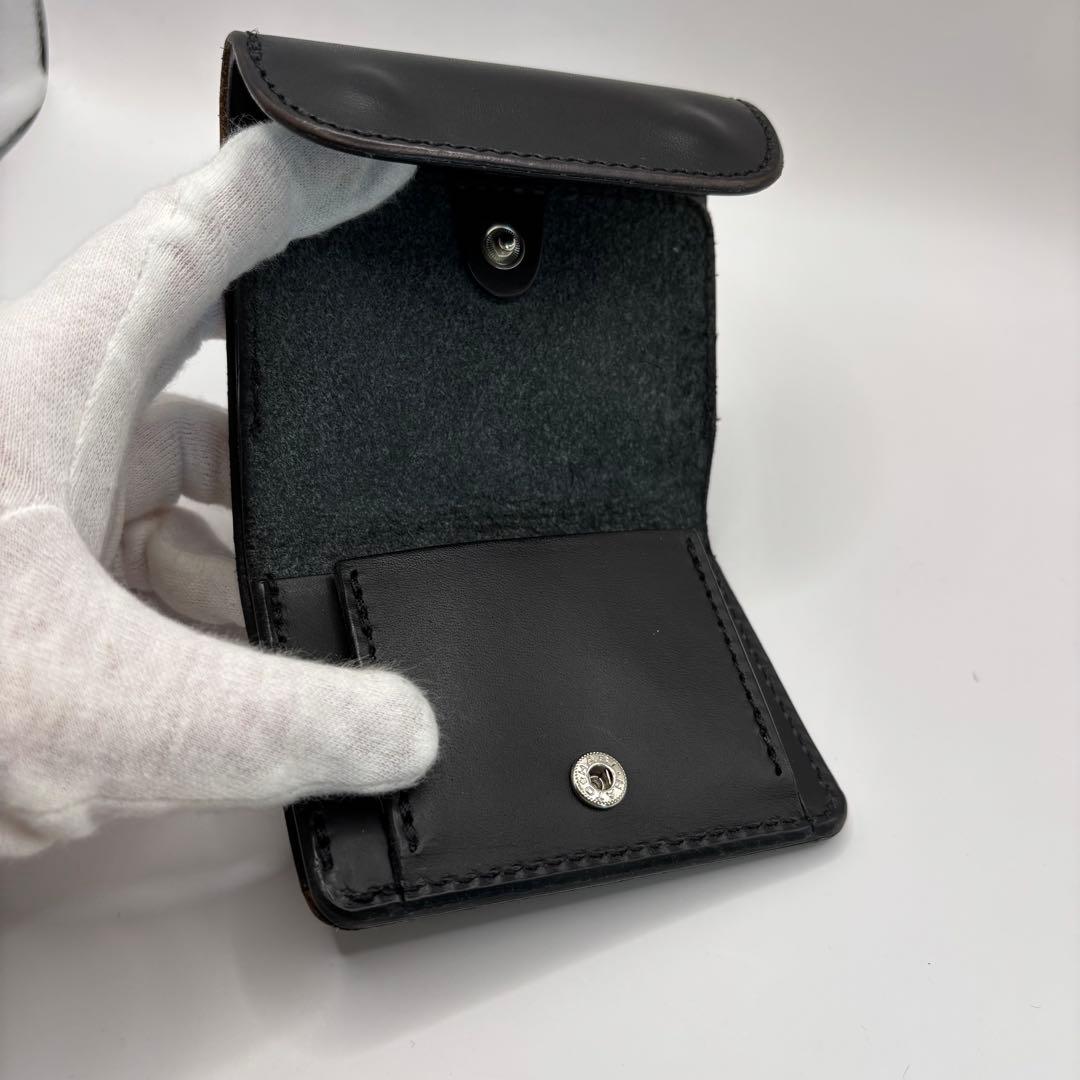 OPUS 三つ折り財布　ミニウォレット　レザー　ブラック　オールレザー　オーパス