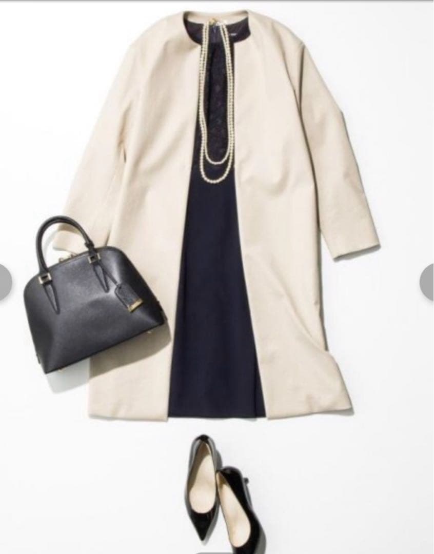 23区　ノーカラーコート　トレンチコート