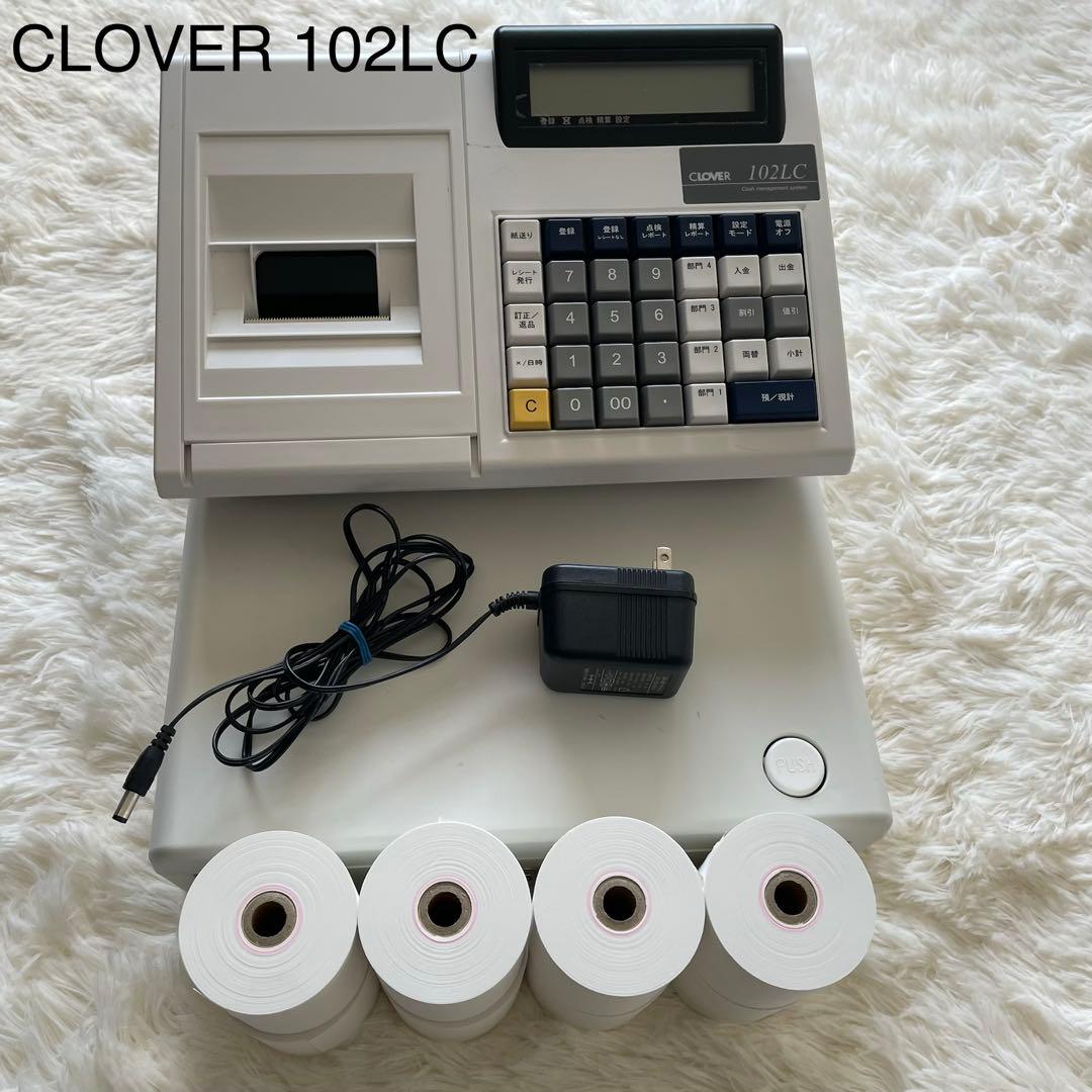 CLOVER 102LC レジスター 本体と新品ロール紙８本セット