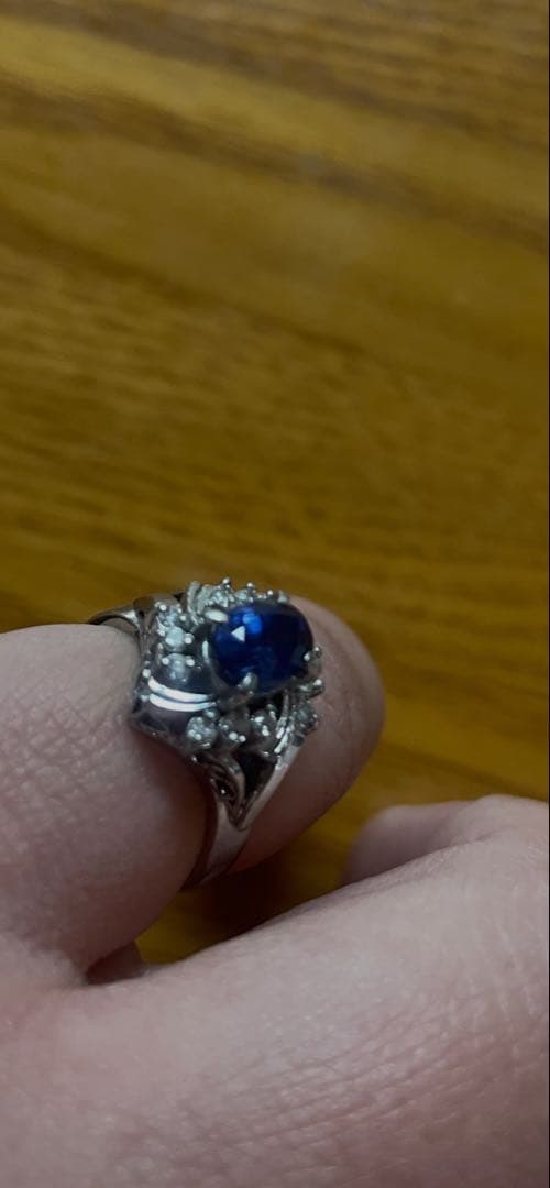 のりくんプラチナPT900サファイアリング1.03ct 5.2g