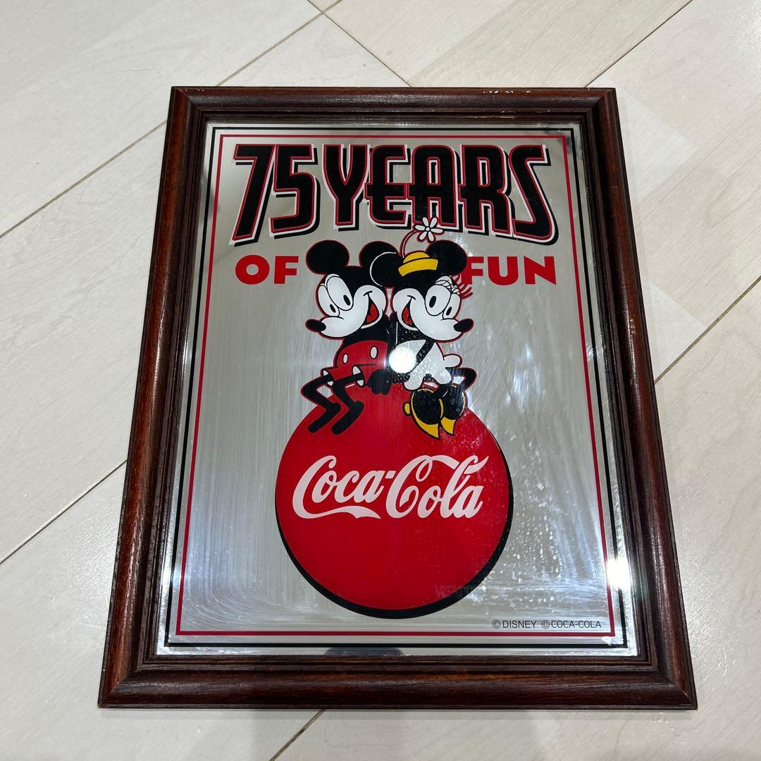 コカコーラ　パブミラー　ディズニーミッキーミニー　鏡