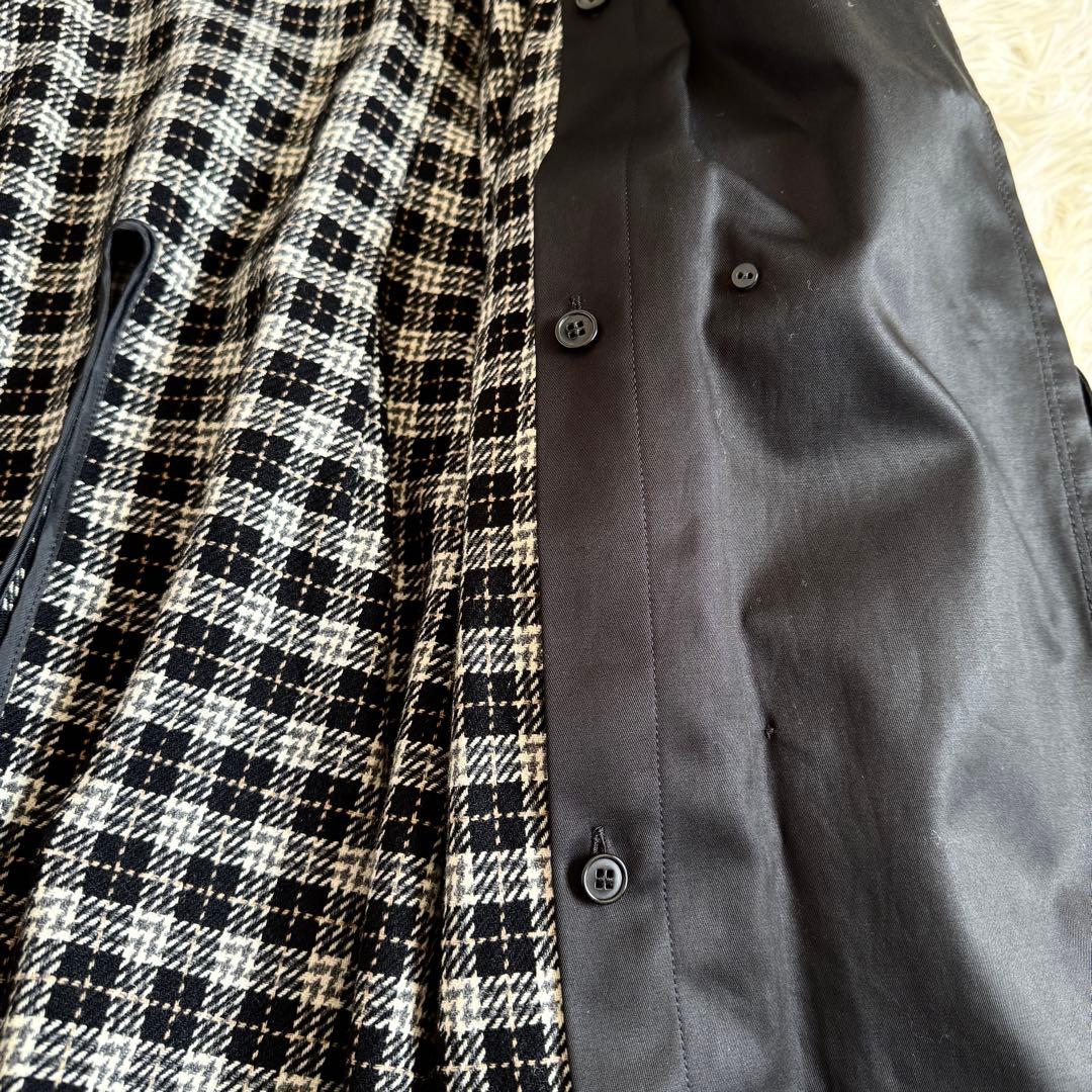 美品　バーバリーブルーレーベル　トレンチコート　ノバチェック　ライナー　黒　S
