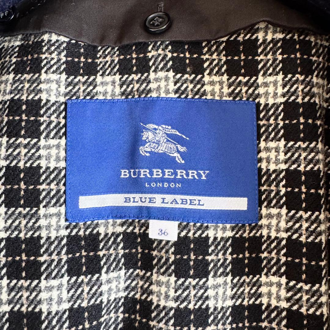 美品　バーバリーブルーレーベル　トレンチコート　ノバチェック　ライナー　黒　S