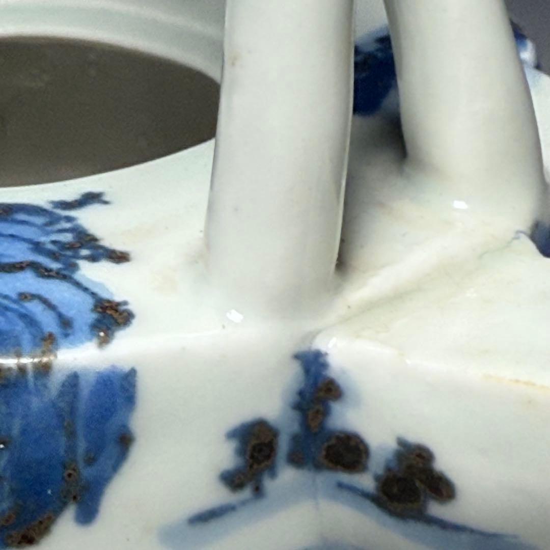 古伊万里　古平戸　染付山水図銚子　江戸時代　古美術　オブジェ　雰囲気◎