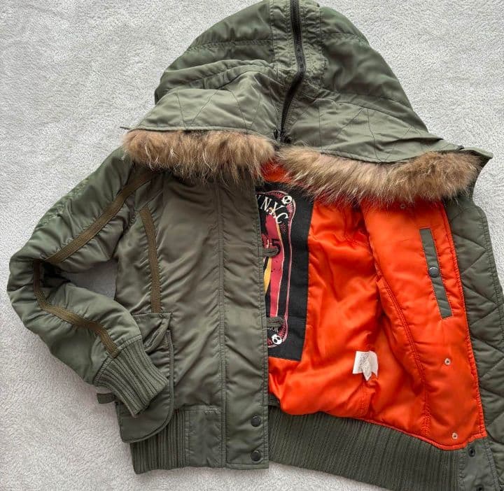 AVIREX フライトジャケット　N-2B ラクーンファー　Sサイズ 美品！