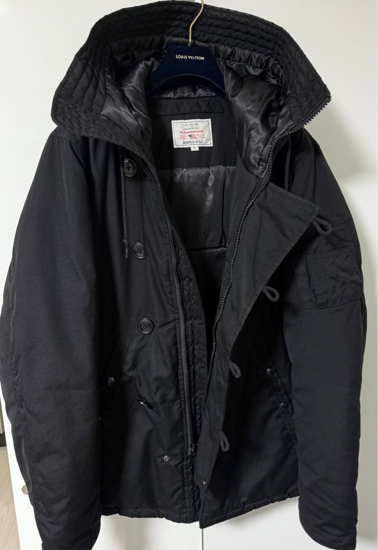 AVIREX アヴィレックス★HB HOODIE JKT★黒★フーデッド★中綿★