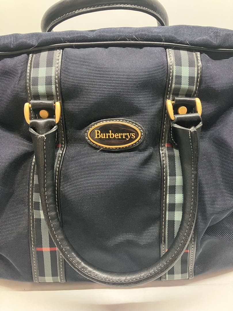 2wayバーバリーズBurberryショルダーバッグボストンバッグ 紺色