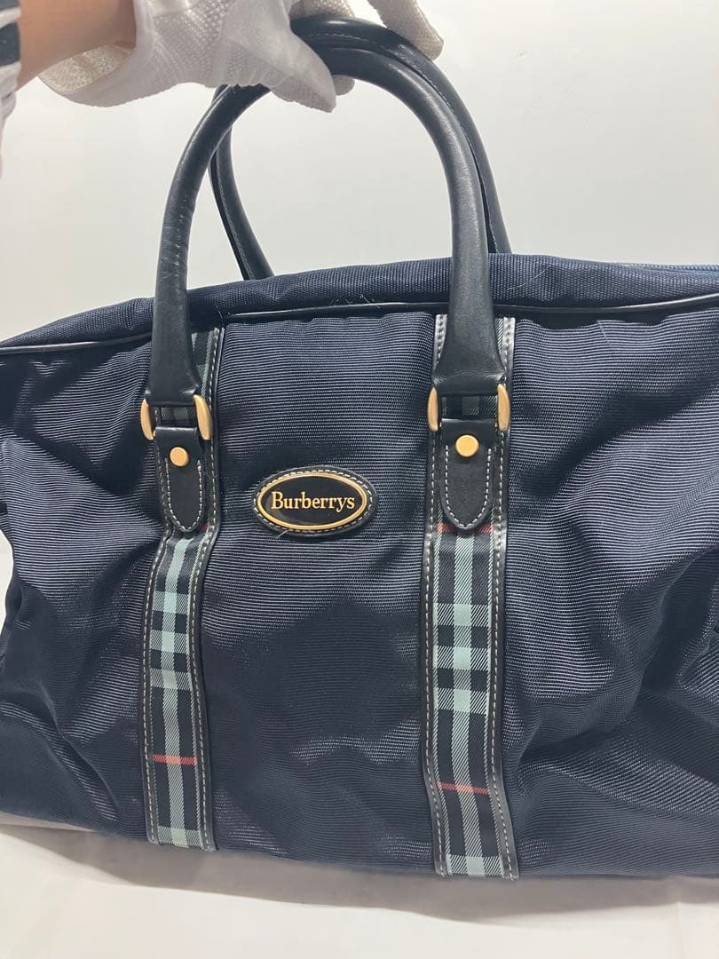 2wayバーバリーズBurberryショルダーバッグボストンバッグ 紺色