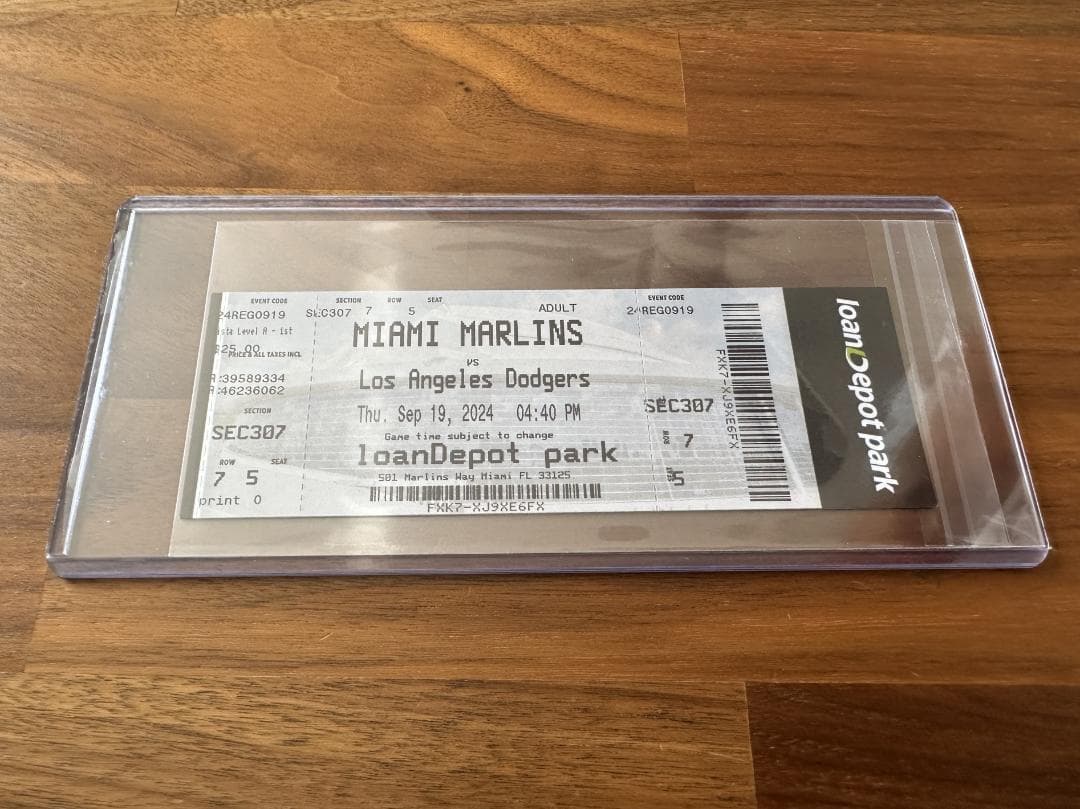 大谷翔平 50-50達成試合 未使用チケット 列席7/5（大谷選手の誕生日）