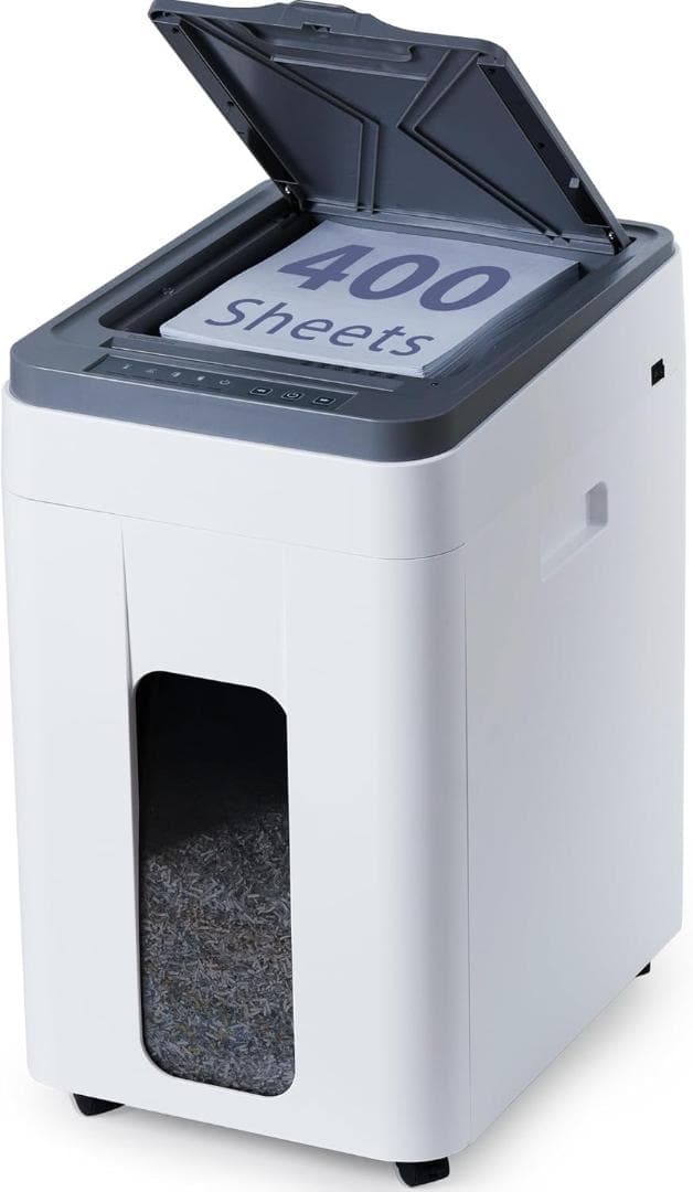 彡新品彡高性能 オートフィードシュレッダー 自動400枚 50L マイクロカット