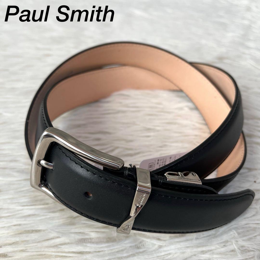 【新品未使用】ポールスミス　ツイストループロゴ レザーベルト