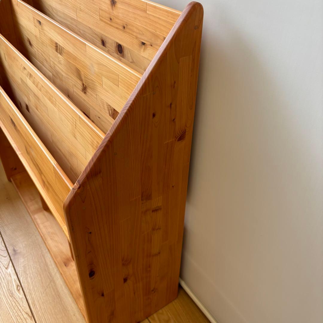 少し大きな絵本棚 なかよしライブラリー 国産品　天然ひのき