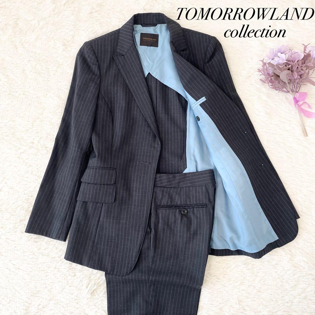 美品✨️トゥモローランドコレクション スーツセットアップ パンツ ストライプ 40