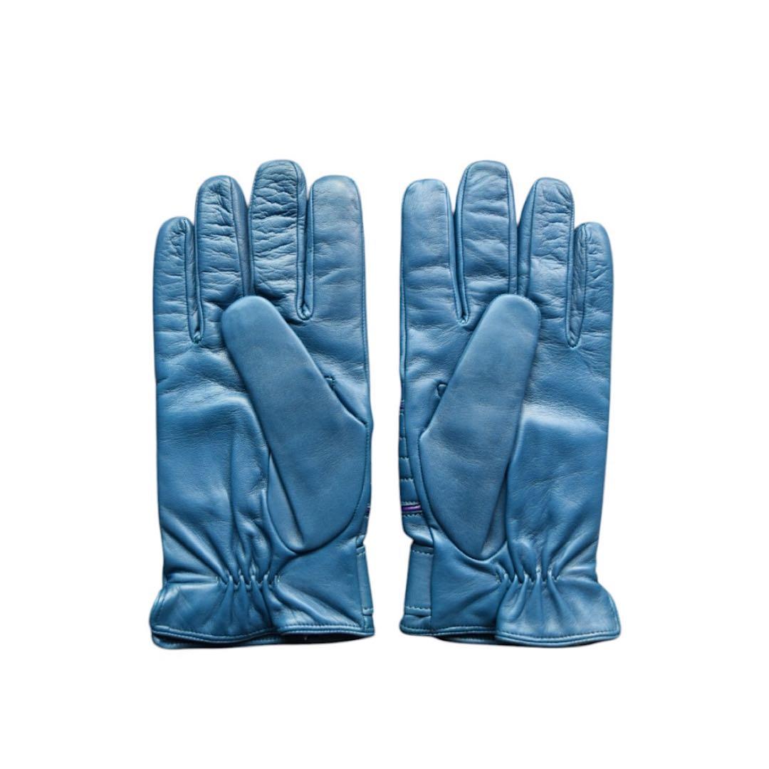 DIESEL オーバルディー ロゴプレート レザー グローブ