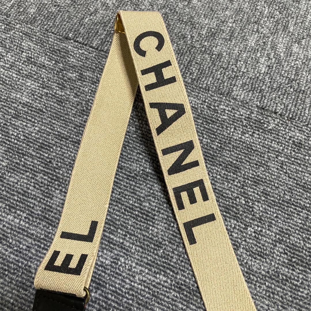 vintage CHANEL サスペンダー ベージュと黒