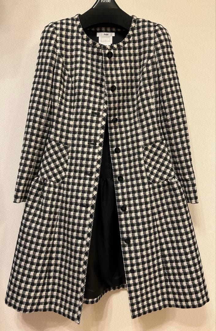 René チェック柄 ワンピース 34サイズ