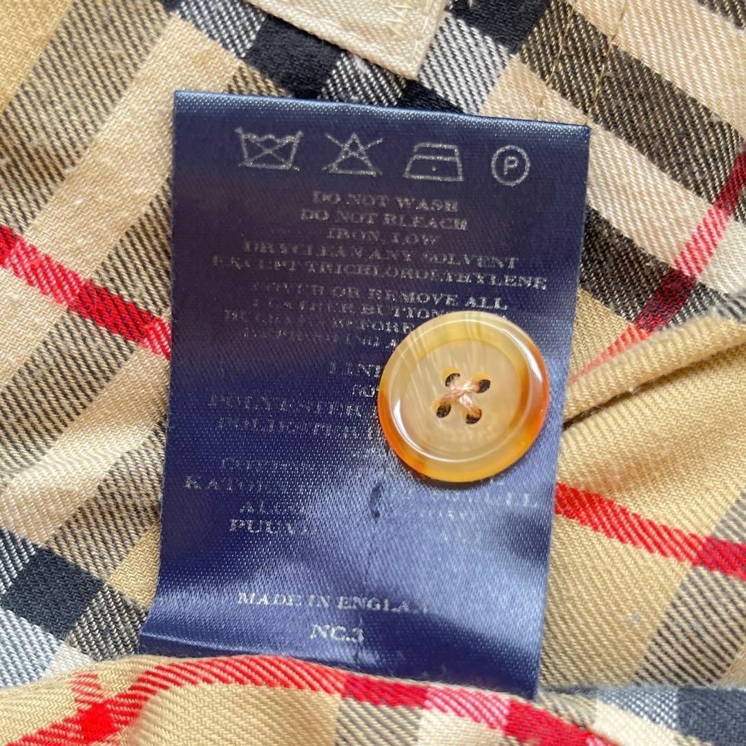 美品　英国製　バーバリー　ステンカラーコート　　ライナー付き　ノバチェック　比翼