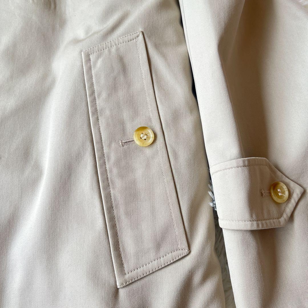 美品　英国製　バーバリー　ステンカラーコート　　ライナー付き　ノバチェック　比翼