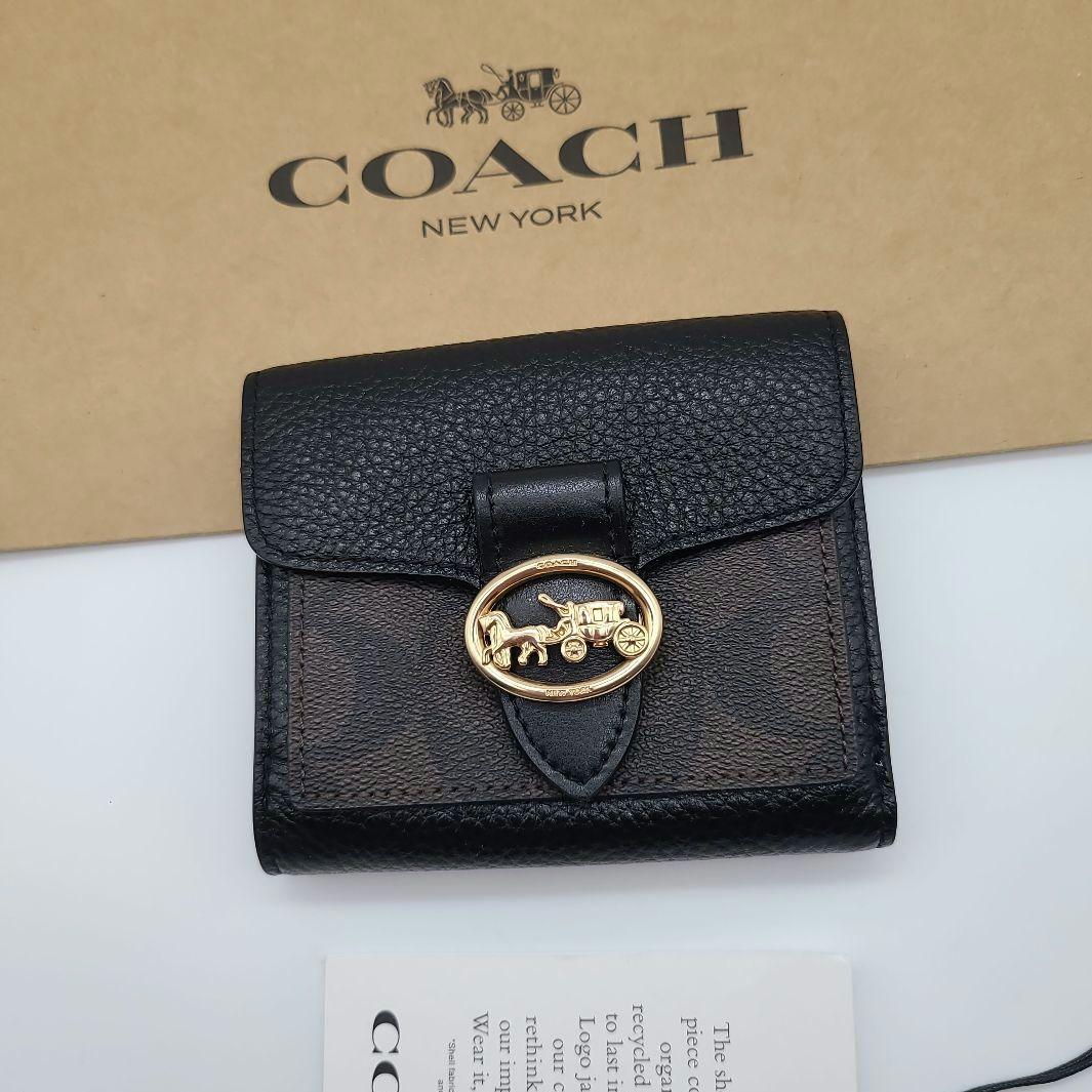 新品　COACH　コーチ　折り財布　スナップ開閉　正規品