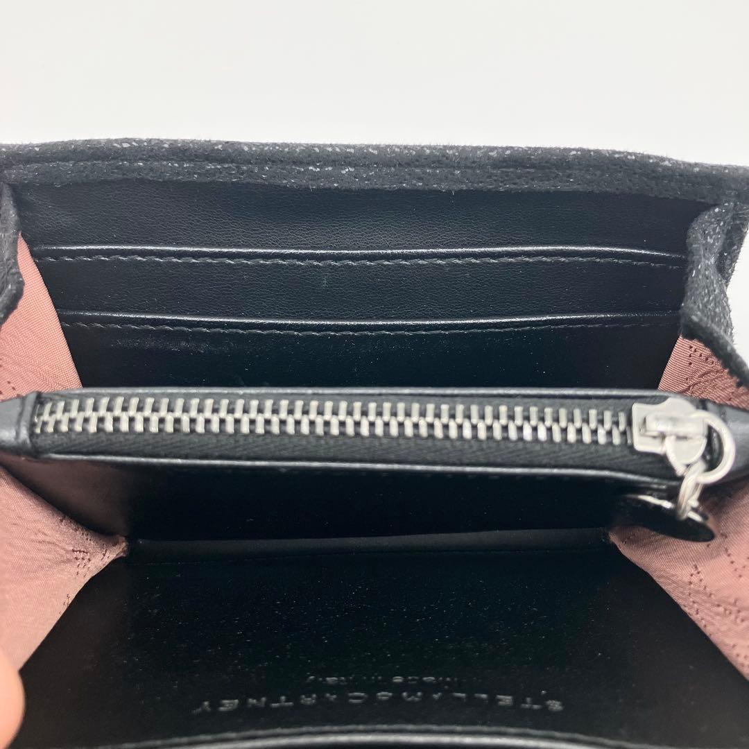 ステラマッカートニー　ファラベラ ロゴチャーム　二つ折り財布　ブラック