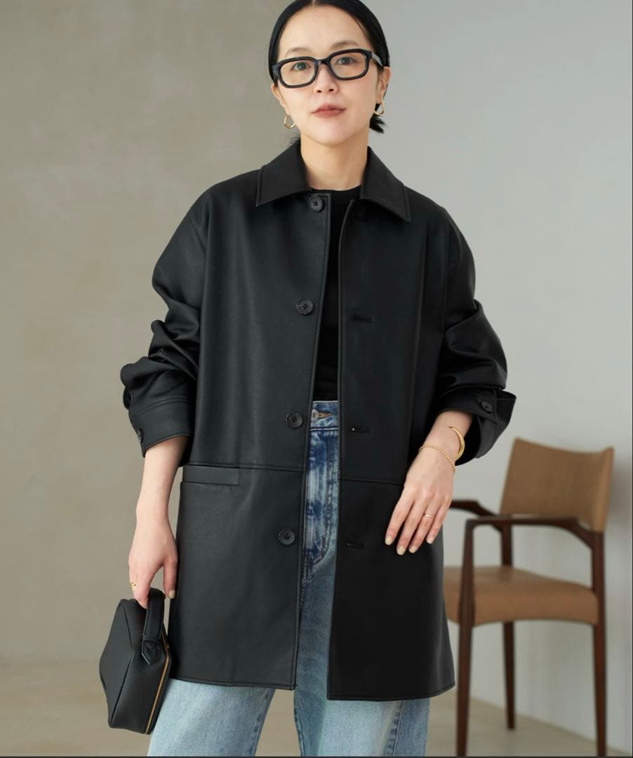 Leather Like Car コート　plage